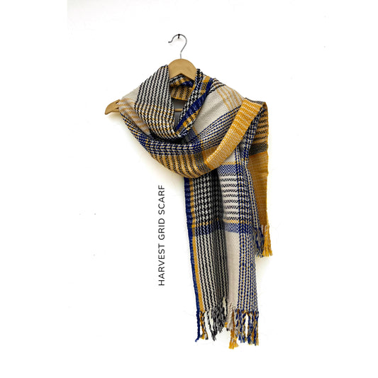 Harvest Grid Scarf- 100% Merino Wool