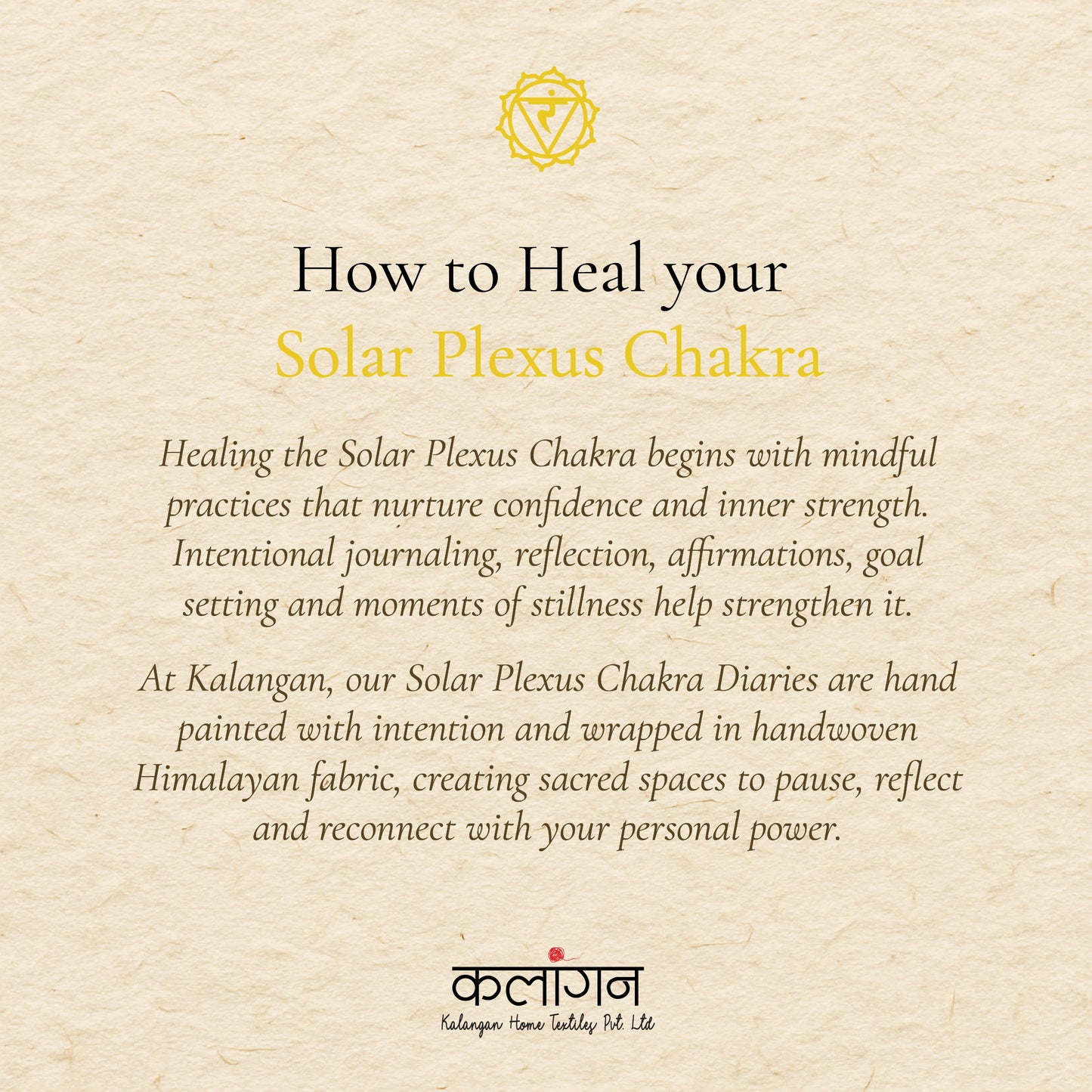 Solar Plexus Chakra Healing Diary | Hand-Painted Manipura Journal