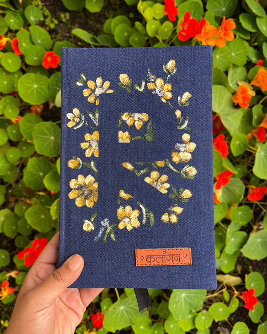 Personalised Initial 'R' Hand Painted Handwoven Diary
