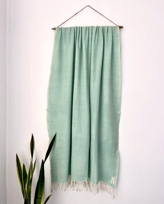 Glacier Aqua Merino Wool Shawl