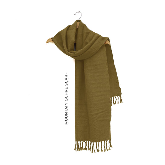 Mountain Ochre Scarf- 100% Merino Wool