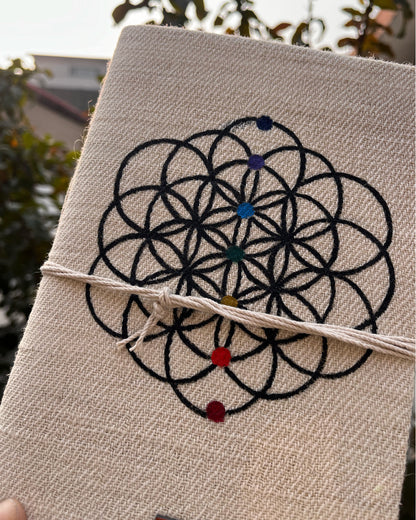 Flower Of Life | Hand-Painted Seven Chakra Healing Journal