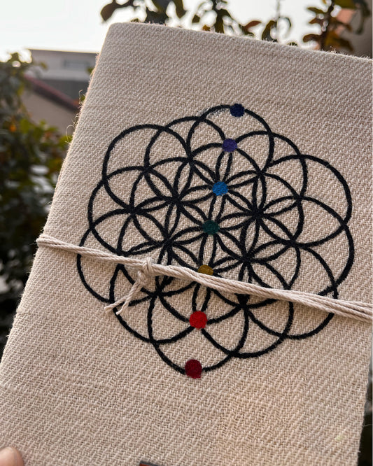 Flower Of Life | Hand-Painted Seven Chakra Healing Journal