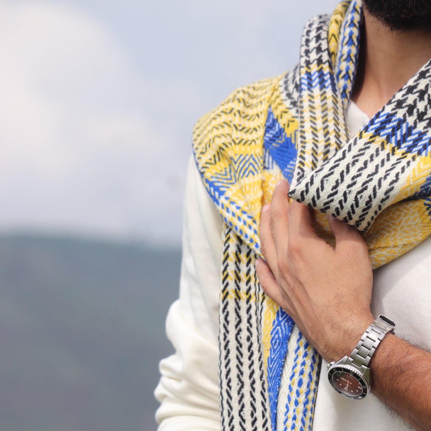 Harvest Grid Scarf- 100% Merino Wool
