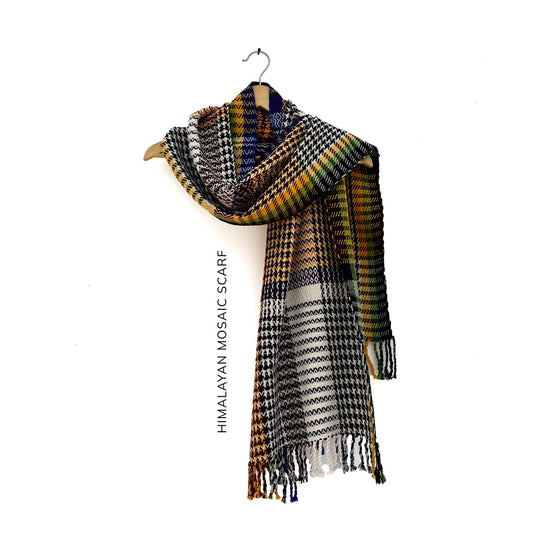 Himalayan Mosaic Scarf- 100% Merino Wool