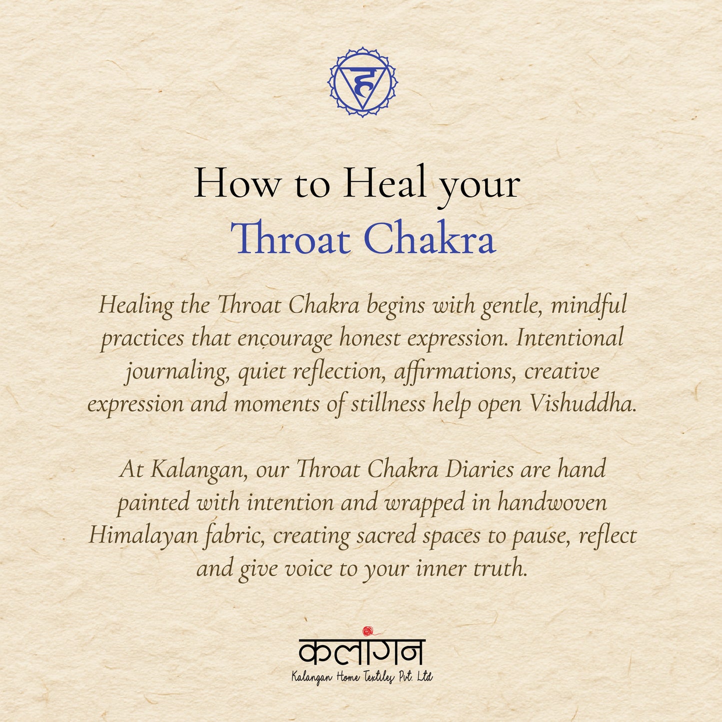Throat Chakra Healing Diary | Hand-Painted Vishuddha Journal
