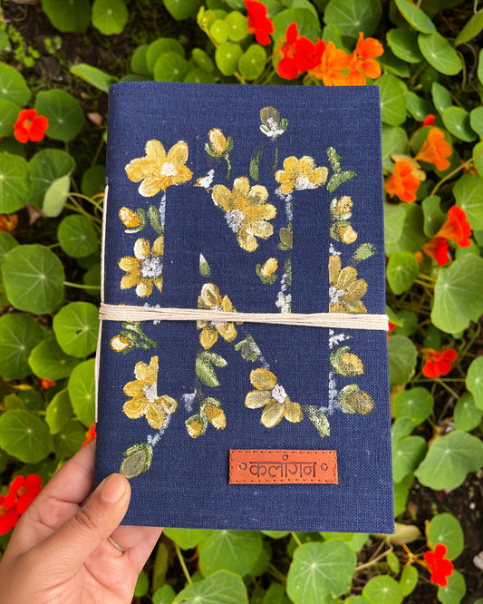 Personalised Initial 'N' Hand Painted Handwoven Diary