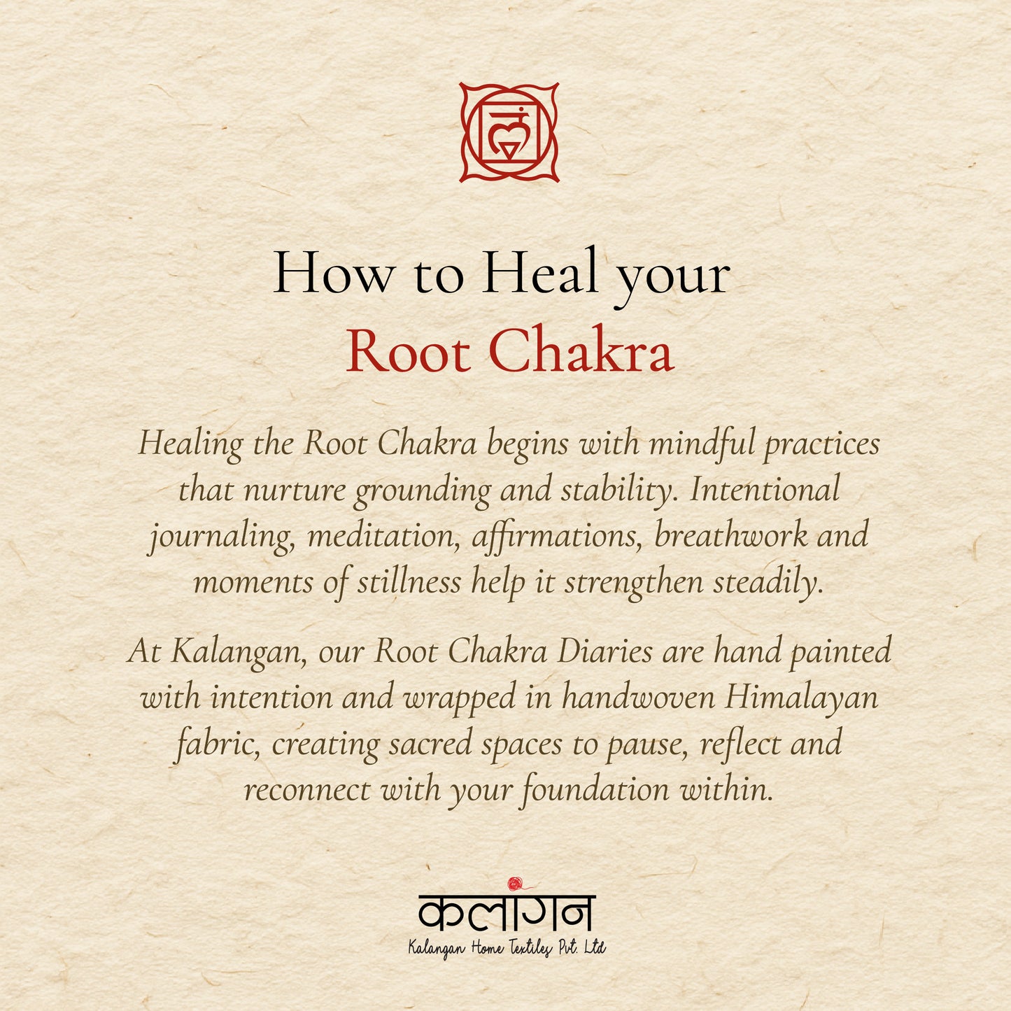Root Chakra Healing Diary | Hand-Painted Muladhara Journal