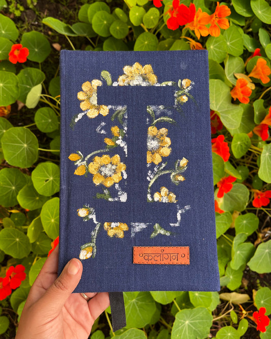 Personalised Initial 'I' Hand Painted Handwoven Diary