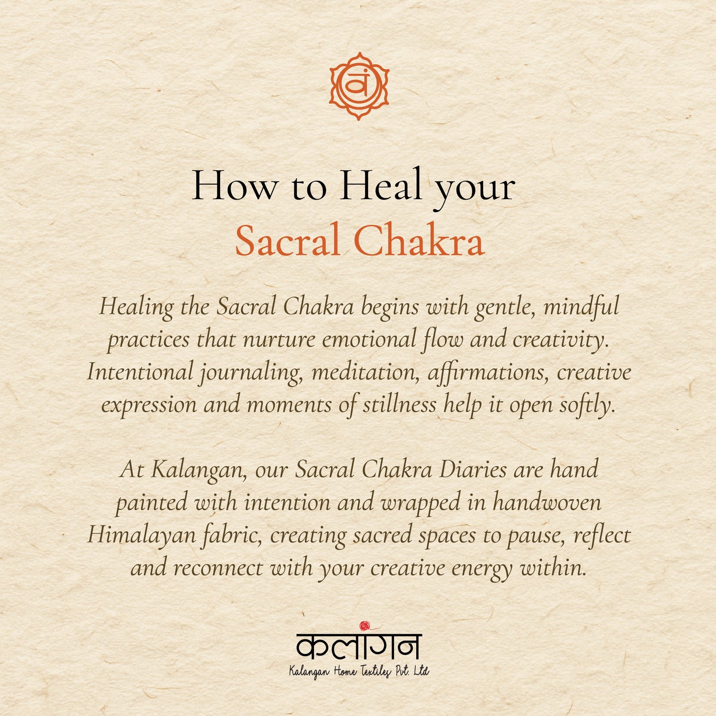 Sacral Chakra Healing Diary | Hand-Painted Svadhisthana Journal