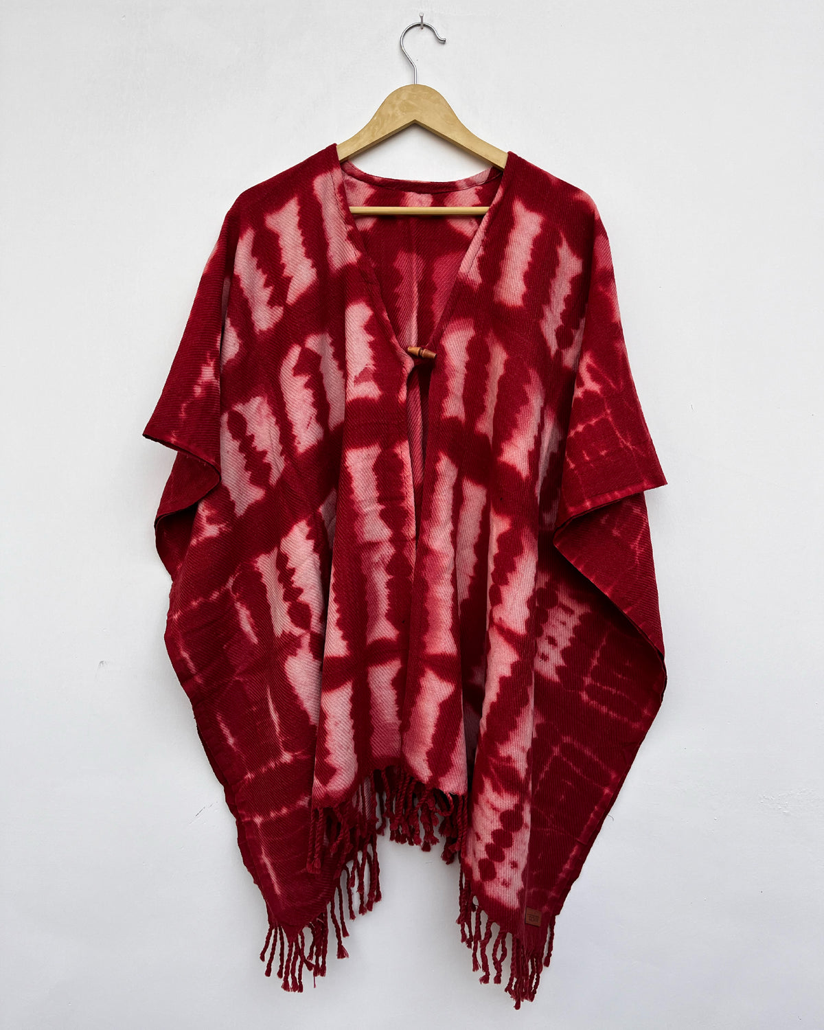Crimson Drift Merino Wool Tie Dye Kaftan