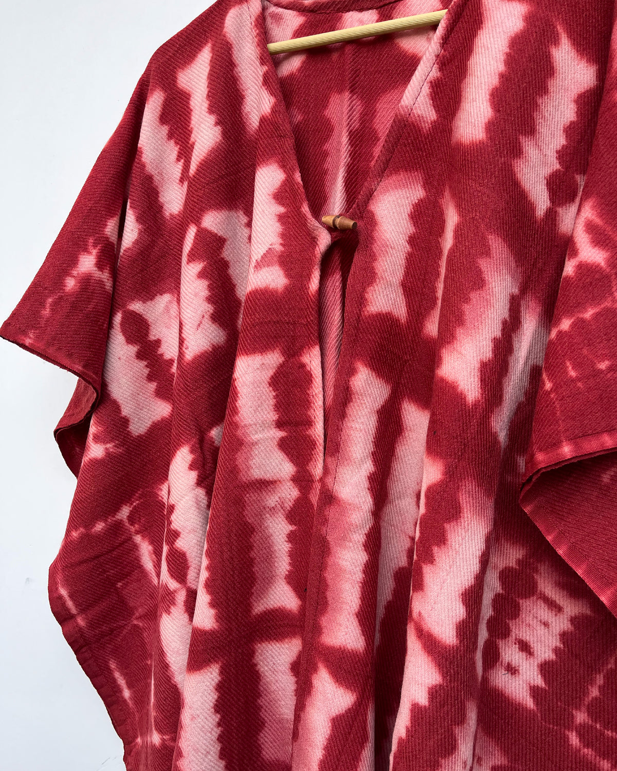 Crimson Drift Merino Wool Tie Dye Kaftan