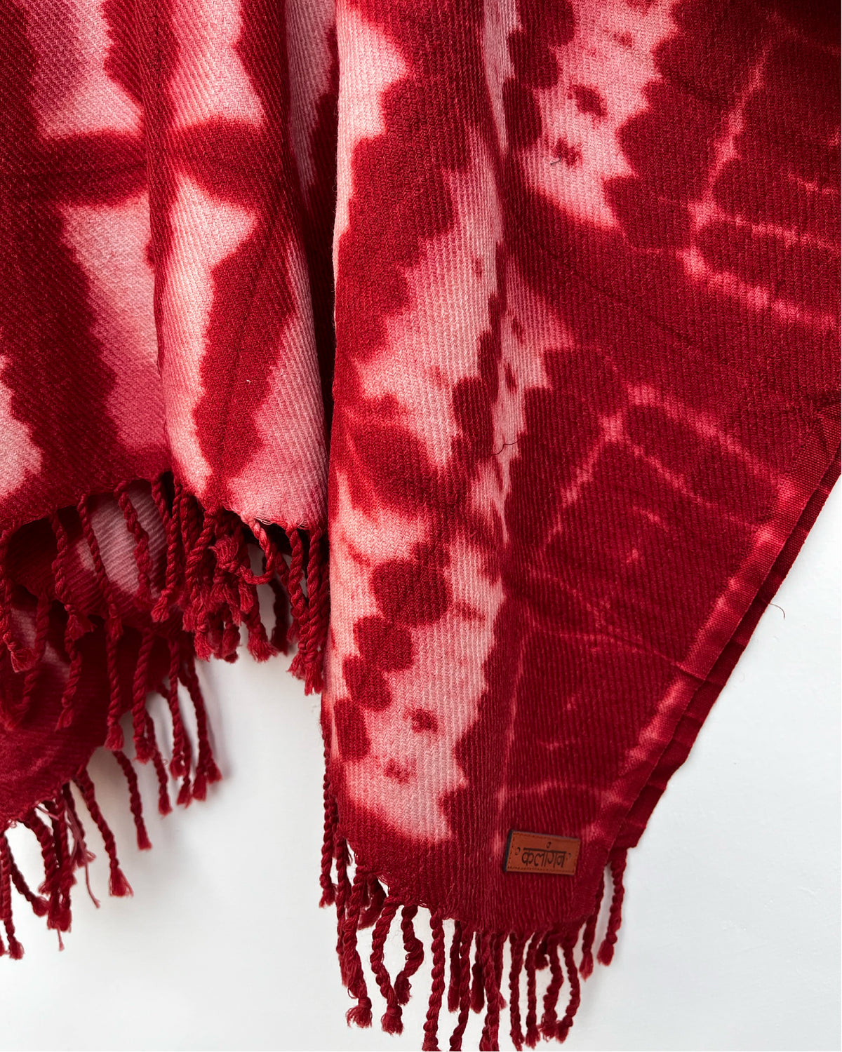Crimson Drift Merino Wool Tie Dye Kaftan