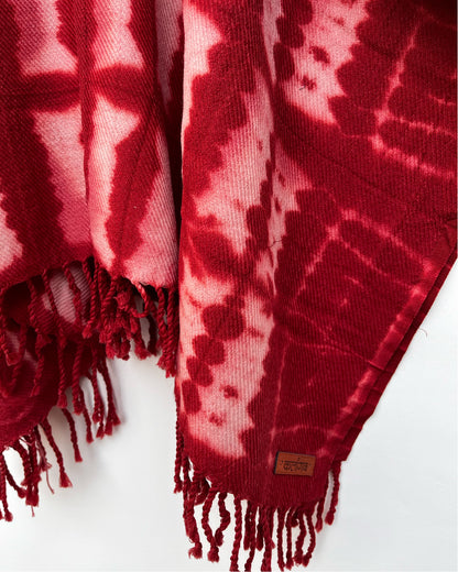 Crimson Drift Merino Wool Tie Dye Kaftan