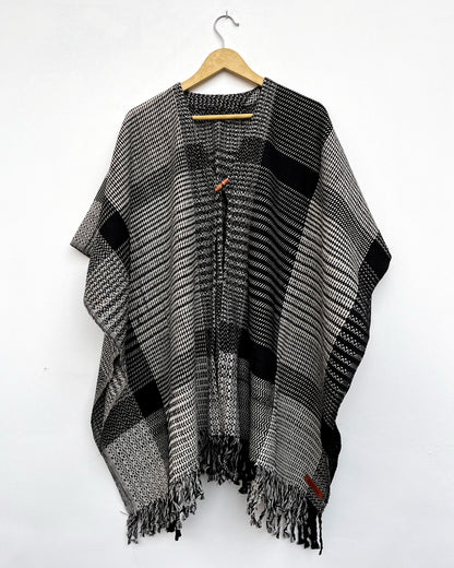 Shadow Check Merino Wool Handwoven Kaftan