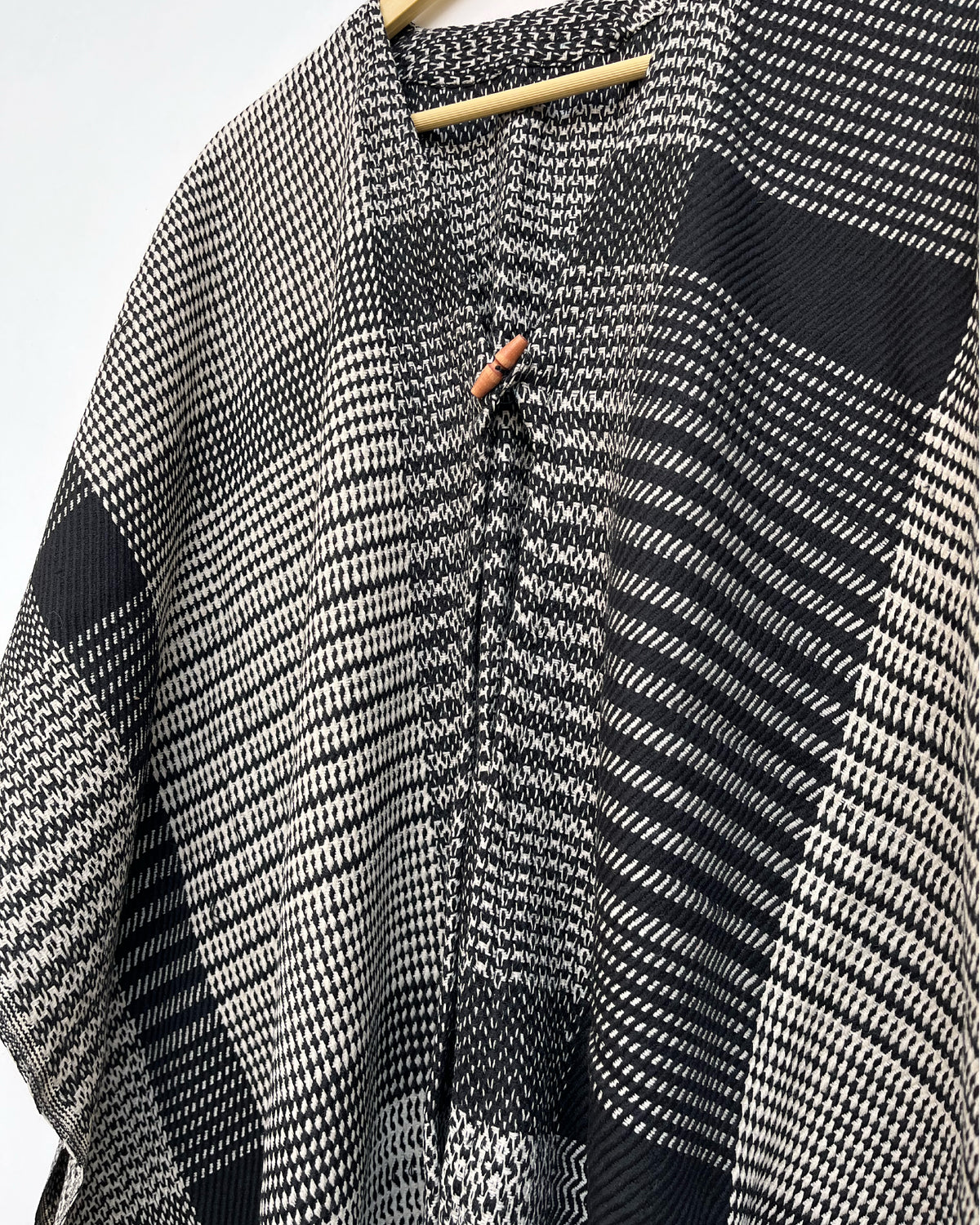 Shadow Check Merino Wool Handwoven Kaftan